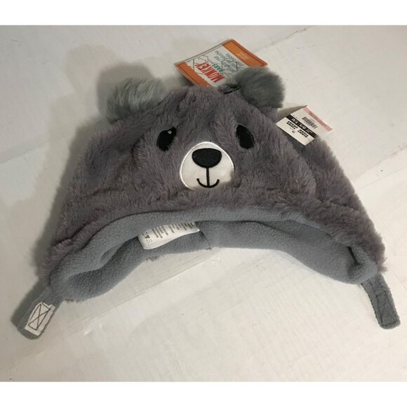 Monkey Bars Plush Bear Hat 100% Polyester One Size Grey - Picture 3 of 7